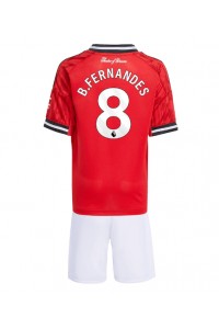 Manchester United Bruno Fernandes #8 Babytruitje Thuis tenue Kind 2025-26 Korte Mouw (+ Korte broeken)